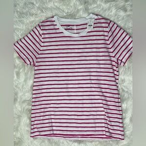 J. Crew Pink and White Striped Short Sleeve Tee  #242